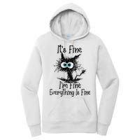 It's Fine I'm Fine Everything Is Fine Funny Cat Women's Pullover Hoodie
