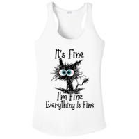 It's Fine I'm Fine Everything Is Fine Funny Cat Ladies PosiCharge Competitor Racerback Tank