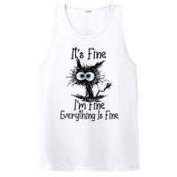 It's Fine I'm Fine Everything Is Fine Funny Cat PosiCharge Competitor Tank