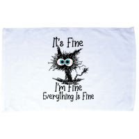 It's Fine I'm Fine Everything Is Fine Funny Cat Microfiber Hand Towel