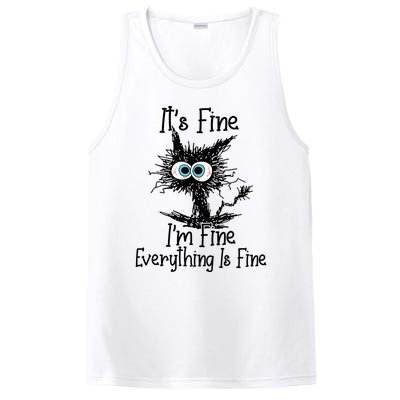 It's Fine I'm Fine Everything Is Fine Funny Cat Gift PosiCharge Competitor Tank