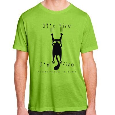 Its Fine Im Fine Everything Is Fine Funny Black Cat Lover Adult ChromaSoft Performance T-Shirt