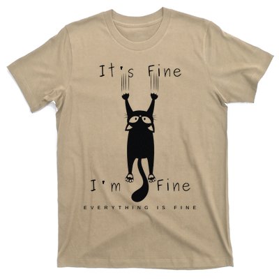 Its Fine Im Fine Everything Is Fine Funny Black Cat Lover T-Shirt