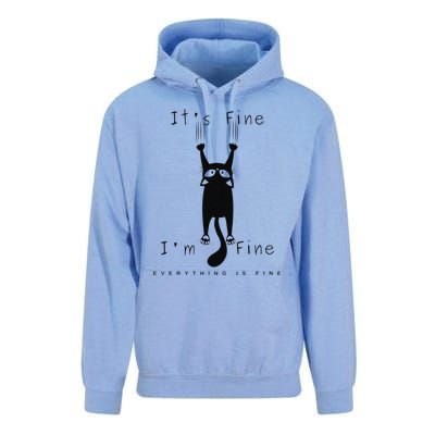 Its Fine Im Fine Everything Is Fine Funny Black Cat Lover Unisex Surf Hoodie