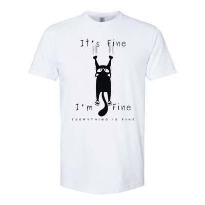 Its Fine Im Fine Everything Is Fine Funny Black Cat Lover Softstyle CVC T-Shirt