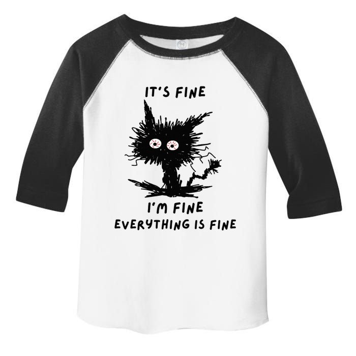 Its Fine Im Fine Funny Coffee Cute Sarcastic Black Cat Toddler Fine Jersey T-Shirt