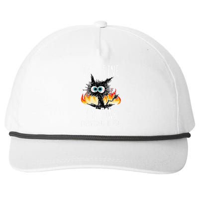 ItS Fine IM Fine Everything Is Fine Funny Cat Snapback Five-Panel Rope Hat