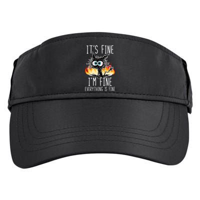 ItS Fine IM Fine Everything Is Fine Funny Cat Adult Drive Performance Visor