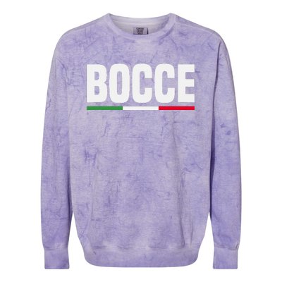 Italy Flag Italian Bocce Ball Player Colorblast Crewneck Sweatshirt