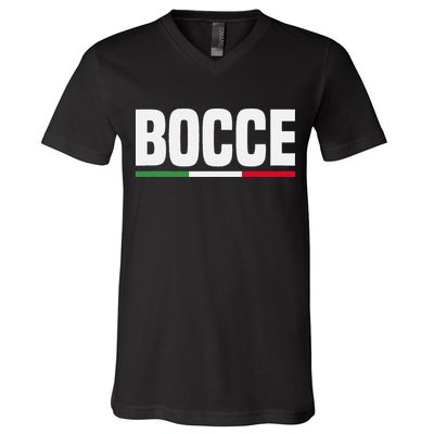 Italy Flag Italian Bocce Ball Player V-Neck T-Shirt