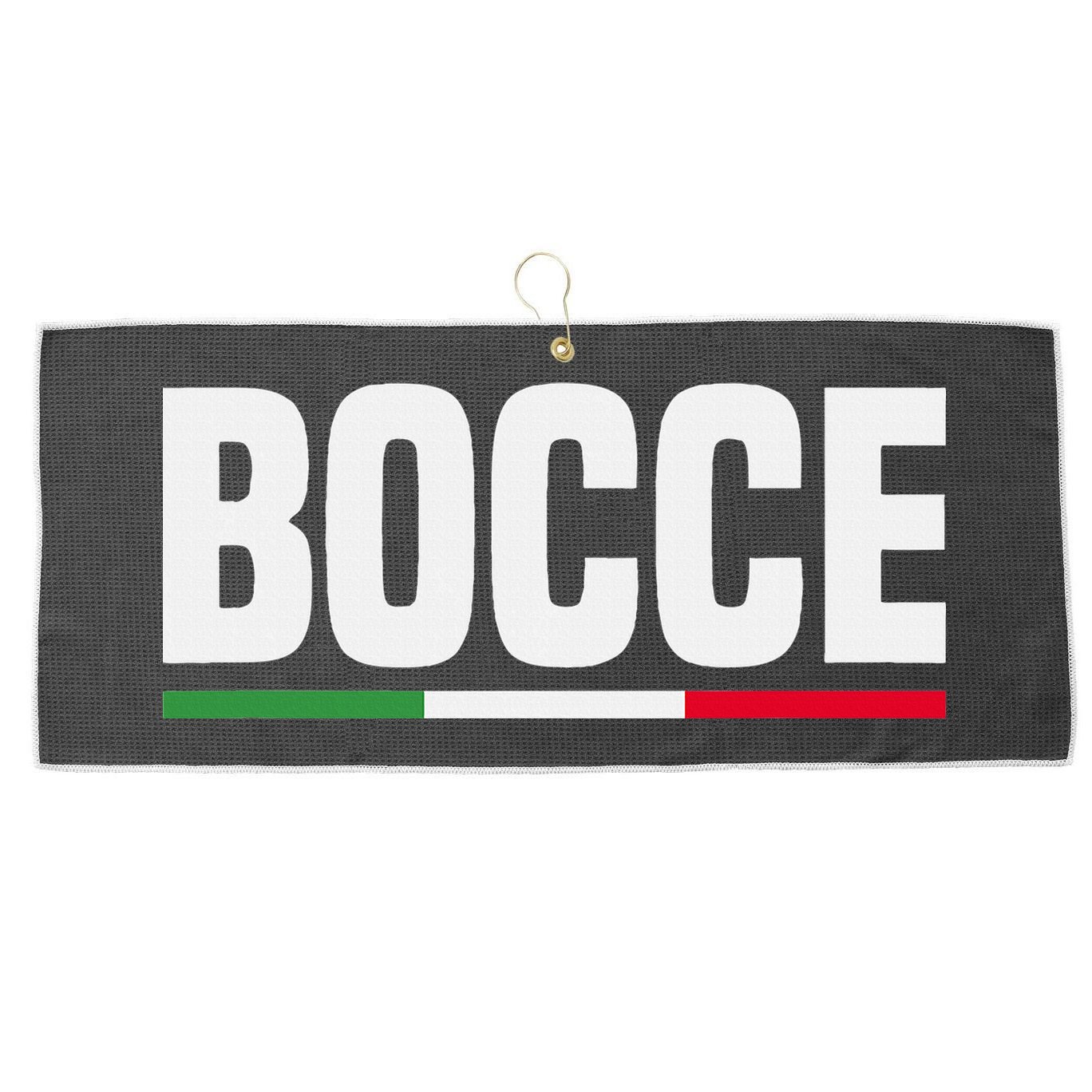 Italy Flag Italian Bocce Ball Player Large Microfiber Waffle Golf Towel