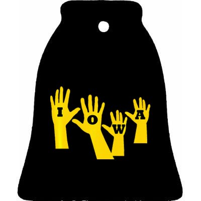 Iowa Football Iowa Waves Ceramic Bell Ornament