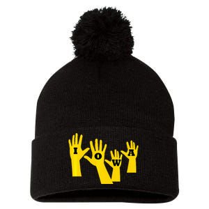 Iowa Football Iowa Waves Pom Pom 12in Knit Beanie