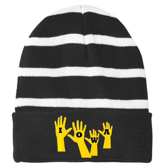 Iowa Football Iowa Waves Striped Beanie with Solid Band