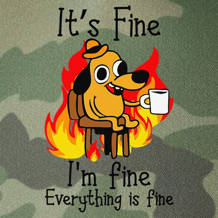 Its Fine Im Fine Everything Is Fine This Is Fine Meme Dog Legacy Tie Dye Trucker Hat