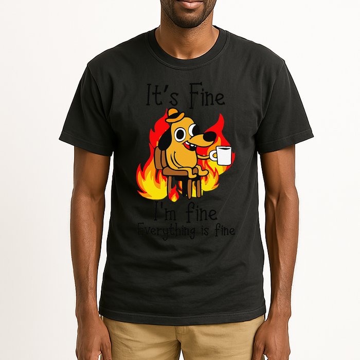 Its Fine Im Fine Everything Is Fine This Is Fine Meme Dog Tall T-Shirt