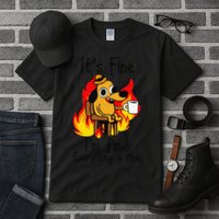 Its Fine Im Fine Everything Is Fine This Is Fine Meme Dog Tall T-Shirt