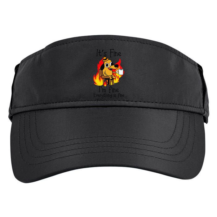 Its Fine Im Fine Everything Is Fine This Is Fine Meme Dog Adult Drive Performance Visor