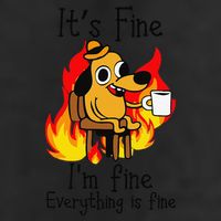 Its Fine Im Fine Everything Is Fine This Is Fine Meme Dog 11oz C Handle Ceramic Mug