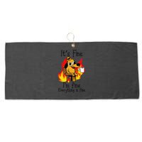 Its Fine Im Fine Everything Is Fine This Is Fine Meme Dog Large Microfiber Waffle Golf Towel