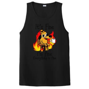 Its Fine Im Fine Everything Is Fine This Is Fine Meme Dog PosiCharge Competitor Tank