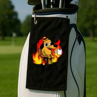 Its Fine Im Fine Everything Is Fine This Is Fine Meme Dog Golf Towel