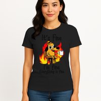 Its Fine Im Fine Everything Is Fine This Is Fine Meme Dog Womens T-Shirt