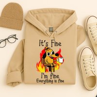 Its Fine Im Fine Everything Is Fine This Is Fine Meme Dog Hoodie
