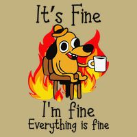 Its Fine Im Fine Everything Is Fine This Is Fine Meme Dog T-Shirt