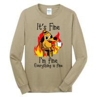 Its Fine Im Fine Everything Is Fine This Is Fine Meme Dog Tall Long Sleeve T-Shirt