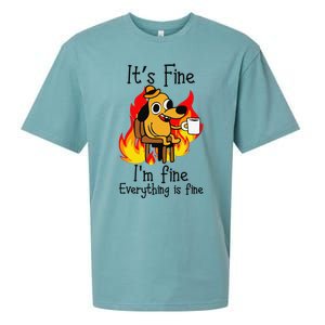 Its Fine Im Fine Everything Is Fine This Is Fine Meme Dog Sueded Cloud Jersey T-Shirt