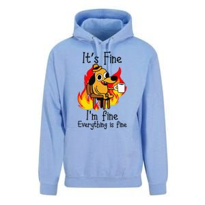 Its Fine Im Fine Everything Is Fine This Is Fine Meme Dog Unisex Surf Hoodie