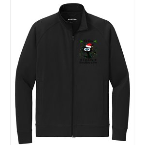 ItS Fine IM Fine Everything Is Fine Cat Christmas Lights Stretch Full-Zip Cadet Jacket