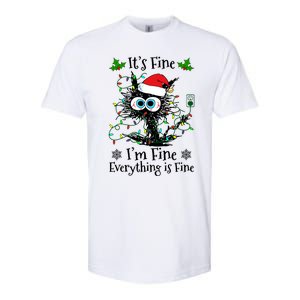 ItS Fine IM Fine Everything Is Fine Cat Christmas Lights Softstyle CVC T-Shirt