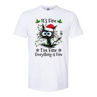 ItS Fine IM Fine Everything Is Fine Cat Christmas Lights Softstyle CVC T-Shirt