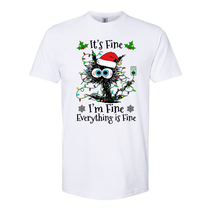 ItS Fine IM Fine Everything Is Fine Cat Christmas Lights Softstyle CVC T-Shirt