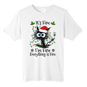 ItS Fine IM Fine Everything Is Fine Cat Christmas Lights Tall Fusion ChromaSoft Performance T-Shirt