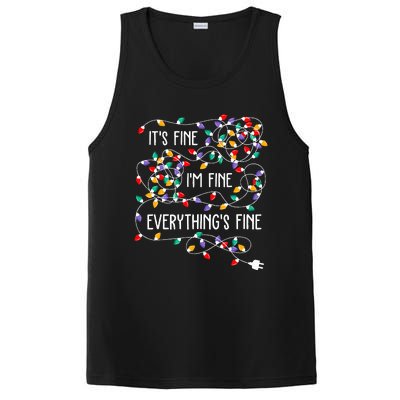 ItS Fine IM Fine Everything Is Fine Christmas Lights Xmas PosiCharge Competitor Tank