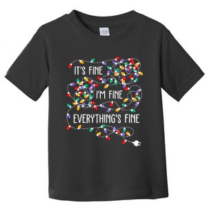 ItS Fine IM Fine Everything Is Fine Christmas Lights Xmas Toddler T-Shirt