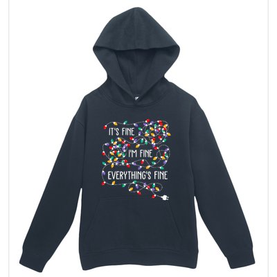 ItS Fine IM Fine Everything Is Fine Christmas Lights Xmas Urban Pullover Hoodie