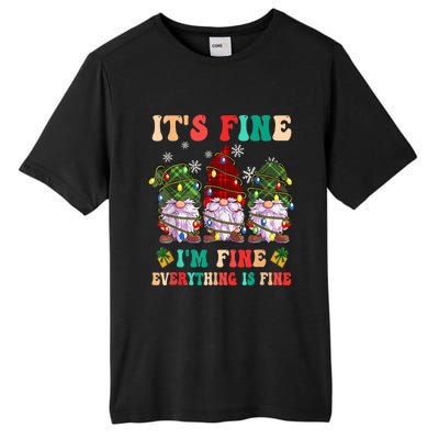 It's Fine I'm Fine Everything Is Fine Christmas Lights Gnome Tall Fusion ChromaSoft Performance T-Shirt