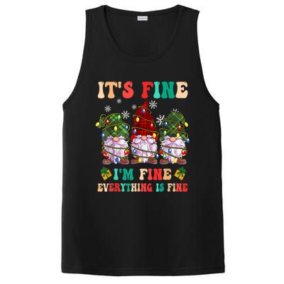 It's Fine I'm Fine Everything Is Fine Christmas Lights Gnome PosiCharge Competitor Tank