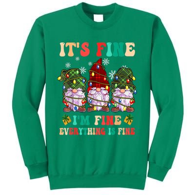 It's Fine I'm Fine Everything Is Fine Christmas Lights Gnome Sweatshirt