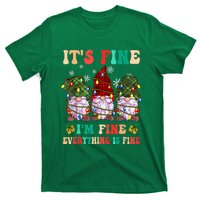 It's Fine I'm Fine Everything Is Fine Christmas Lights Gnome T-Shirt