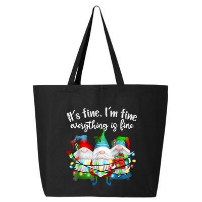 ItS Fine IM Fine Everything Is Fine Gnome Christmas Light 25L Jumbo Tote