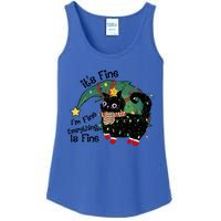 ItS Fine IM Fine Santa Black Cat Xmas Lights Christmas Funny Gift Ladies Essential Tank