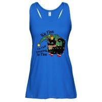 ItS Fine IM Fine Santa Black Cat Xmas Lights Christmas Funny Gift Ladies Essential Flowy Tank