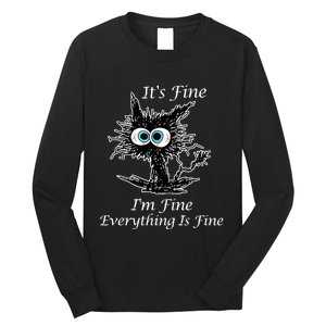 It's Fine I'm Fine Everything Is Fine Funny Cat Long Sleeve Shirt