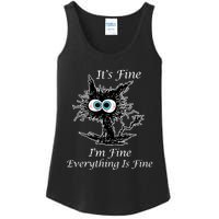 It's Fine I'm Fine Everything Is Fine Funny Cat Ladies Essential Tank