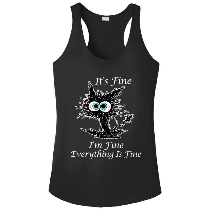 It's Fine I'm Fine Everything Is Fine Funny Cat Ladies PosiCharge Competitor Racerback Tank